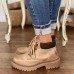 Large Size Women Retro Casual Lace  up Comfy Platform Combat Boots