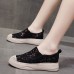 Women Casual Floral Embroidered Lace Platform Lazy Sneakers