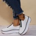 Plus Size Women Casual Elastic Slip  on Comfy Breathable Platform Sneakers