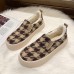 Women Casual Plush Houndstooth Warm lining Skate Shoes