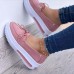 Large Size Women Solid Color Casual Comfy Platform Sneakers