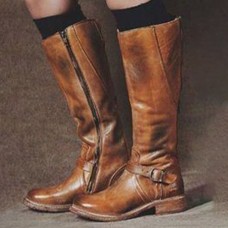 Large Size Women Casual Comfortable Side  zip Riding Boots