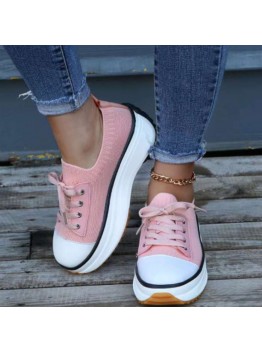 Plus Size Women Casual Lace  up Breathable Comfy Chunky Sneakers