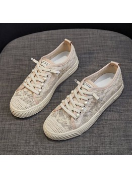 Women Casual Drawstring Espadrilles Comfy Breathable Mesh Sneakers