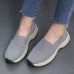 Women Large Size Casual Faux Suede Slip On Chunky Sneakers