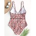 Wireless Flora Printed Deep Open Necklines Chic Swimwear