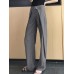 Women Solid Business Zipper Fly High Waist Wide Leg Pants With Buckle