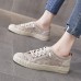 Women Casual Drawstring Espadrilles Comfy Breathable Mesh Sneakers