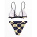 Women Geometric Print Triangle String Backless Swimsuit High Waist Bikini