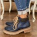 Large Size Women Retro Casual Lace  up Comfy Platform Combat Boots