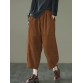 Women Corduroy Vintage Harlan Loose Elastic Waist Leisure Pants