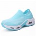 Women Brief Solid Breathable Fabric Soft Sole Cushioned Slip On Sports Shoes