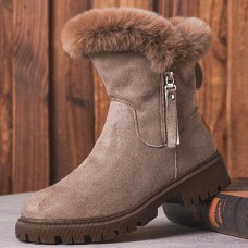 Large Size Women Casual Side  zip Comfy Winter Snow Boots