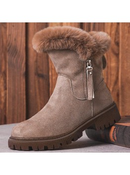Large Size Women Casual Side  zip Comfy Winter Snow Boots