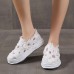 Women Casual Comfy Breathable Hollow Platform Canvas Shoes