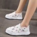 Women Casual Comfy Breathable Hollow Platform Canvas Shoes