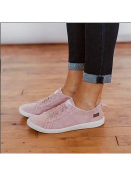 Large Size Women Solid Color Casual Comfortable Canvas Shoes