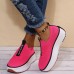 Plus Size Women Casual Elastic Slip  on Comfy Breathable Platform Sneakers