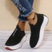 Plus Size Women Casual Elastic Slip  on Comfy Breathable Platform Sneakers