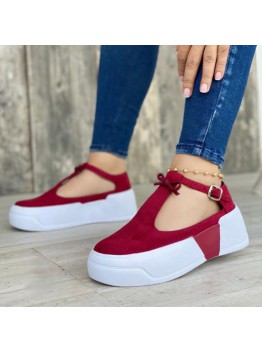 Large Size Women Casual Fashion Hasp Comfy Platform Sneakers