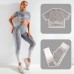 Women Yoga Sets Yoga Short Sleeve High Waist Sport Leggings Gym Set Yoga Clothes Sports Suit Fitness Top Shirt Yoga Suit