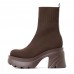 Large Size Women Stylish Casual Comfy Platform Chunky Heel Stretch Knit Sock Boots