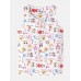 Plus Size Women Funny Cartoon Print Home Sleeveless Softies Vest Pajama Set