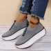 Plus Size Women Casual Elastic Slip  on Comfy Breathable Platform Sneakers