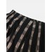 Women Plaid Striped Print Plus Size Side Pocket Loose Pants