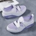 Women Brief Fabric Hollow Out Breathable Soft Sole Cushioned Casual Sports Shoes